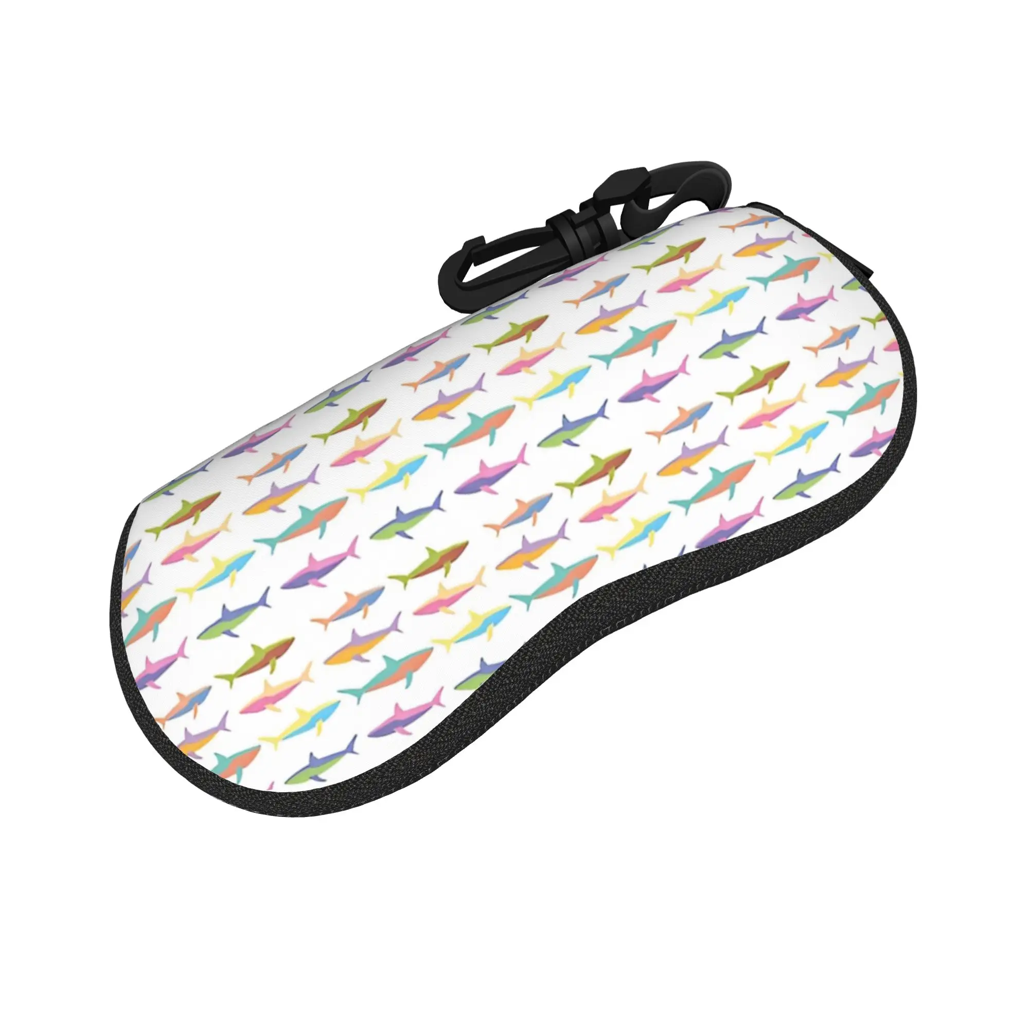 Shark Rainbow Brillenetui für Herren und Damen, mit Reißverschluss, Sternenwalhaie, Brillenschutz, Sonnenbrillenbox