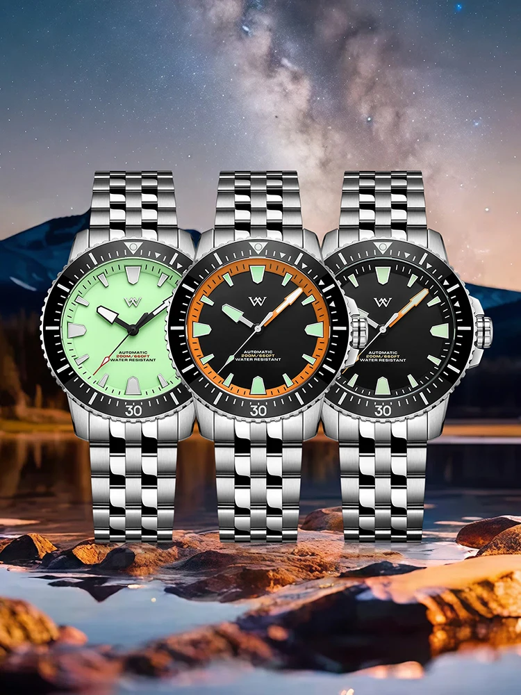 WM Uhr NH35 Automatische Mechanische Uhr 200M Wasserdicht AR Beschichtet Saphirglas Welly Merck Uhren Für Mann WM211