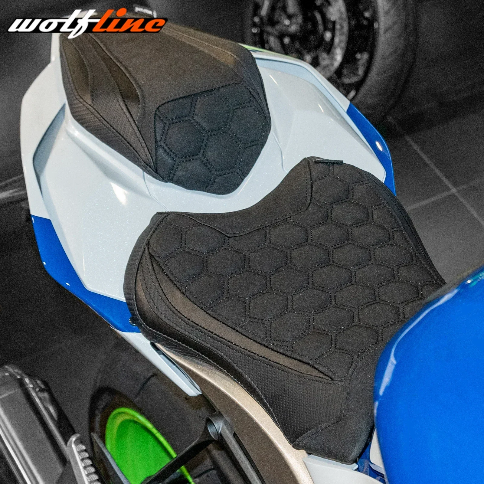 WOLFLINE Voor Achter Seat Pad Passagier Kussen voor Kawasaki ZX-10R/10RR 2021-2025 2022 2023 2024