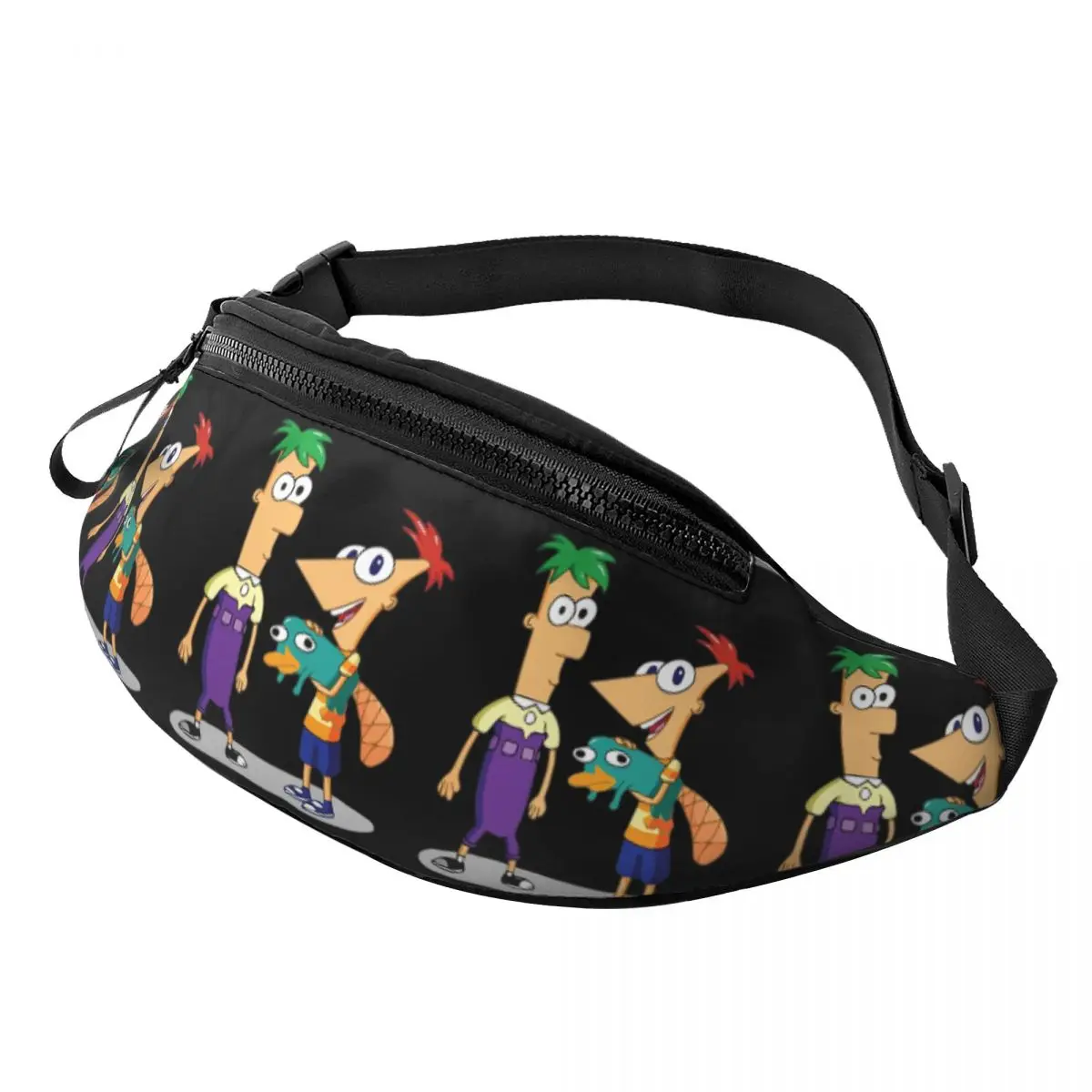 

Phineas And Ferb Waist Bag for Women Men Crossbody Fanny Pack Running Phone Money Pouch