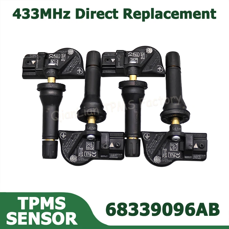 

433MHz 68339096AB TPMS Sensors For Jeep Gladiator Grand Cherokee Wrangler JL 2020-2028 Car Tire Pressure Monitoring System Parts