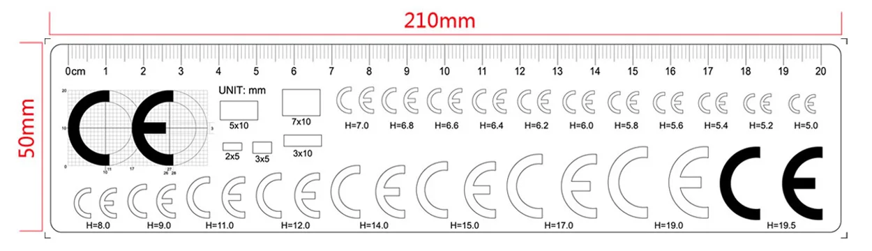 Standard CE Contrast Test CE Card Gauge Measuring Tools