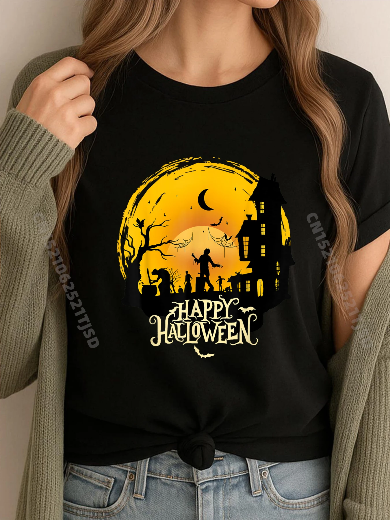 

Костюм «Кошелек или жизнь» на Хэллоуин, ужас, зомби, закат, белая футболка с рисунком, мужская одежда, Новый год