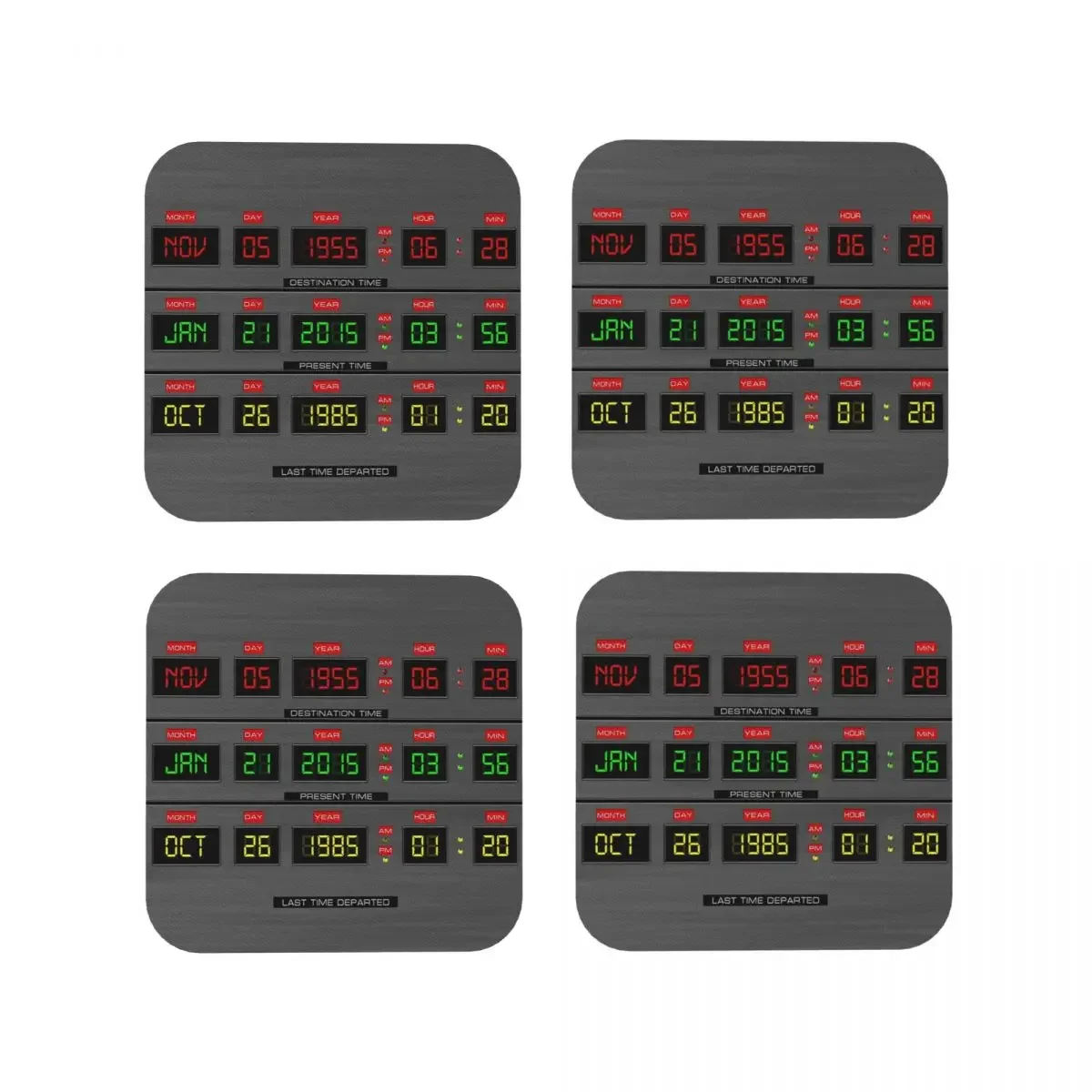 Posavasos de Regreso al futuro, manteles individuales de cuero, taza, vajilla, decoración y accesorios, almohadillas para el hogar, cocina, comedor, Bar