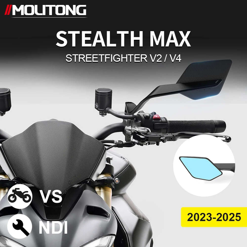 

Motorcycle Accessories Mirrors Stealth Max Mirror To Rotate Adjustable Mirrors For Ducati Streetfighter V2 V4 S 2023-2025