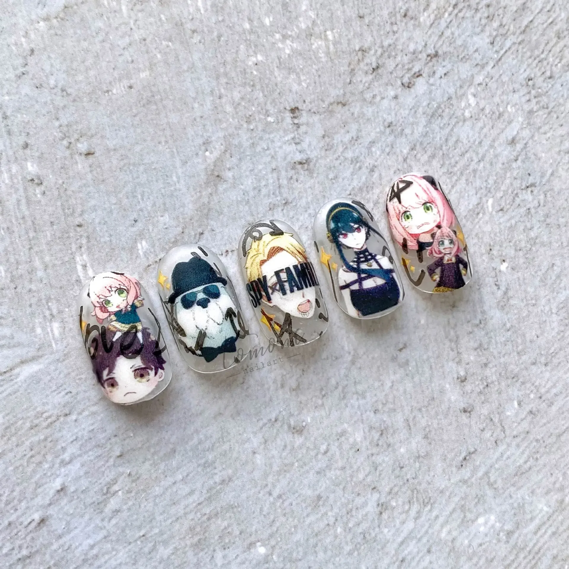 Kawaii Loid Anya Yor Peanut Nail Stickers Funny Cute Anime Nail Art Self Adhesive Nail Accessories 3D Nails Decor Nails Supplies