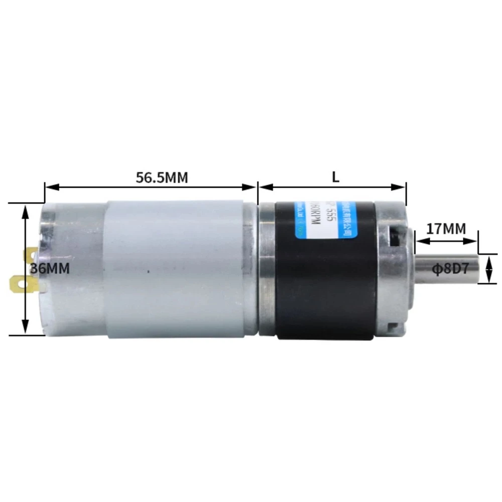 36GP-555 DC Planetary Gear Motor 12V 24V High Torque 100KG Reducer Speed 11rpm To 1540rpm PWM Controller Moteur Reverse Forward