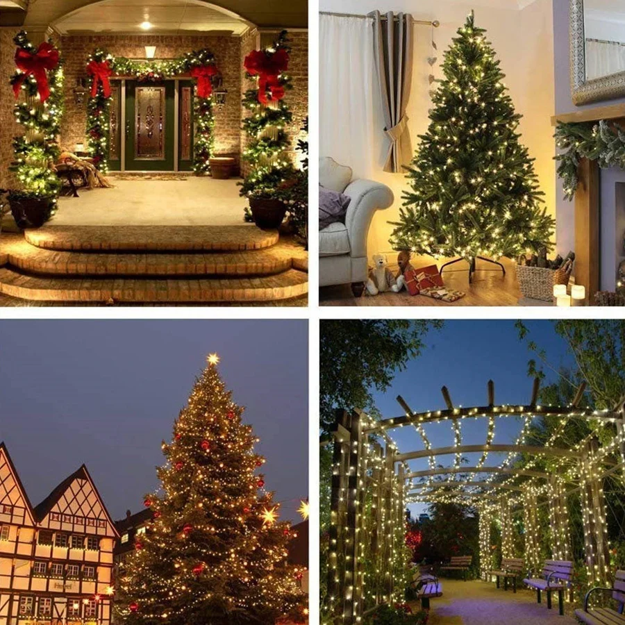 50M 30M Led Kerst Lichtslingers Outdoor 8 Modi Tuinfeest Kerstverlichting Bruiloft Slinger Decor Lamp Met 24V Veilige Adapter