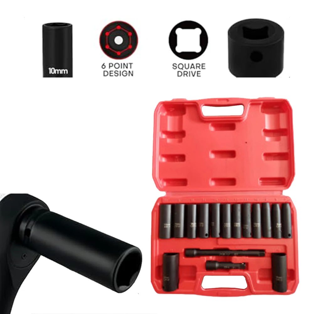 

Пневматический набор из 16 предметов, 38 приводов, глубина для ударных розеток, набор для Cr-V стали с удлинителями, пневматическая втулка, полный набор, длина DT