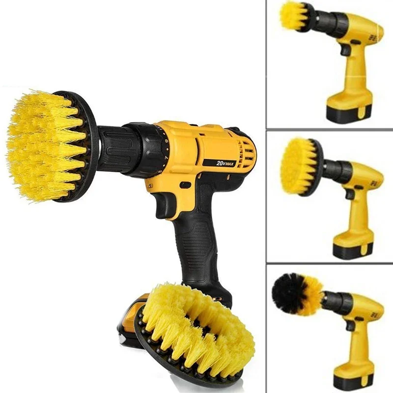 2/3.5/4/5\'\' Brush Attachment Set Power Scrubber Drill Brush Polisher Bathroom Cleaning Kit with Extender Kitchen Cleaning Tools