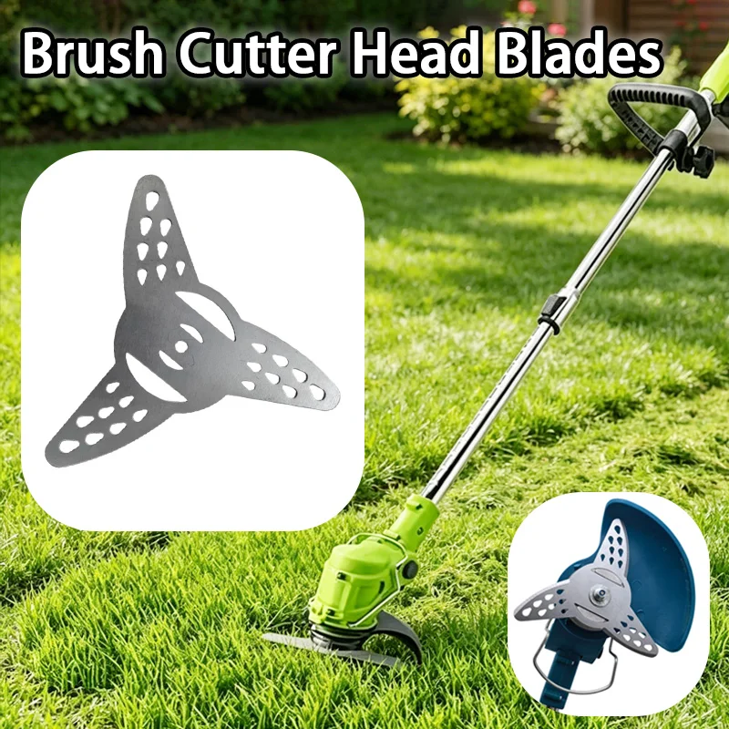 Grass String Trimmer Brushcutter Head Blades 3 Teeth Metal Grass String Trimmer Electric Lawn Mower Parts Tool Accessories New