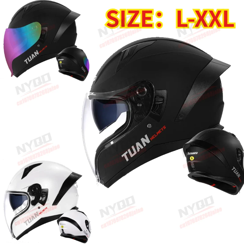 

Новый мотоциклетный шлем с откидной крышкой, сертифицированный по стандартам 3C и DOT, легкий, полноразмерный, для мужчин и женщин, на все сезоны.