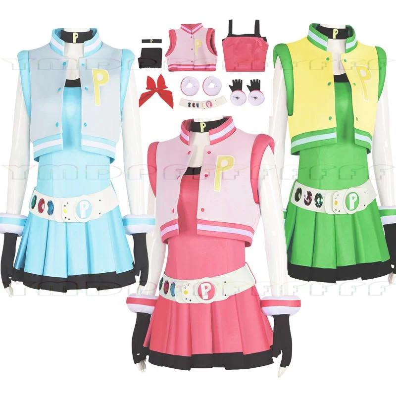 

Anime policewoman cosplay set hairy flower cosplay uniform Halloween stage performance costume vest camisole skirt gloves