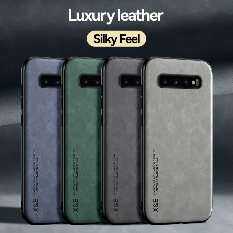 For Samsung Galaxy S8 S9 S10 Plus Case Luxury Leather Magnetic Car Holder Phone Case For Samsung S10E Note 8 9 10 Back Cover