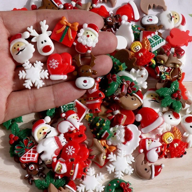 Resin Christmas Snowman Xmas Tree Shoe Charms For Clogs Bubble Slides Sandals Shoe Decorations Buckle Accessories For Kids Gifts