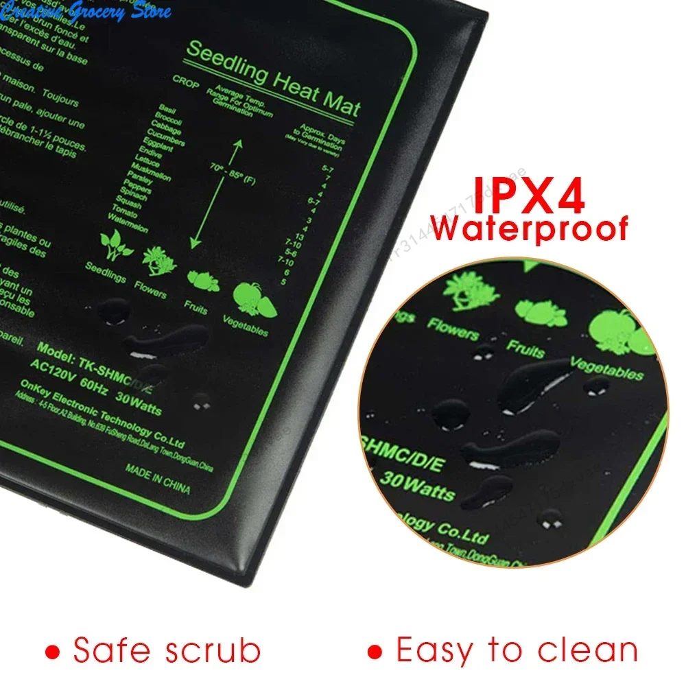 50W EU Thermostat réglable semis tapis chauffant plantes pépinière coussin chaud pour intérieur graine démarreur Germination grandir chaleur