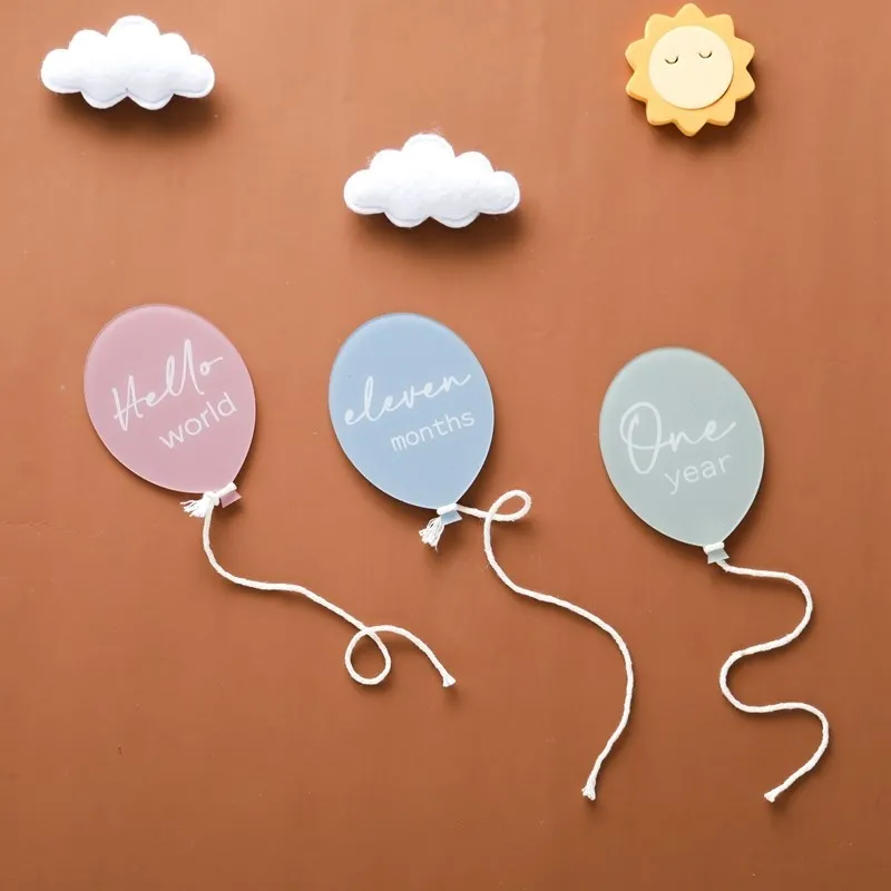 Newborn Balloon Acrylic Photography Props Newborns Photography Accessories Baby Gift Birth 13 Color Birthday Milestone Gifts