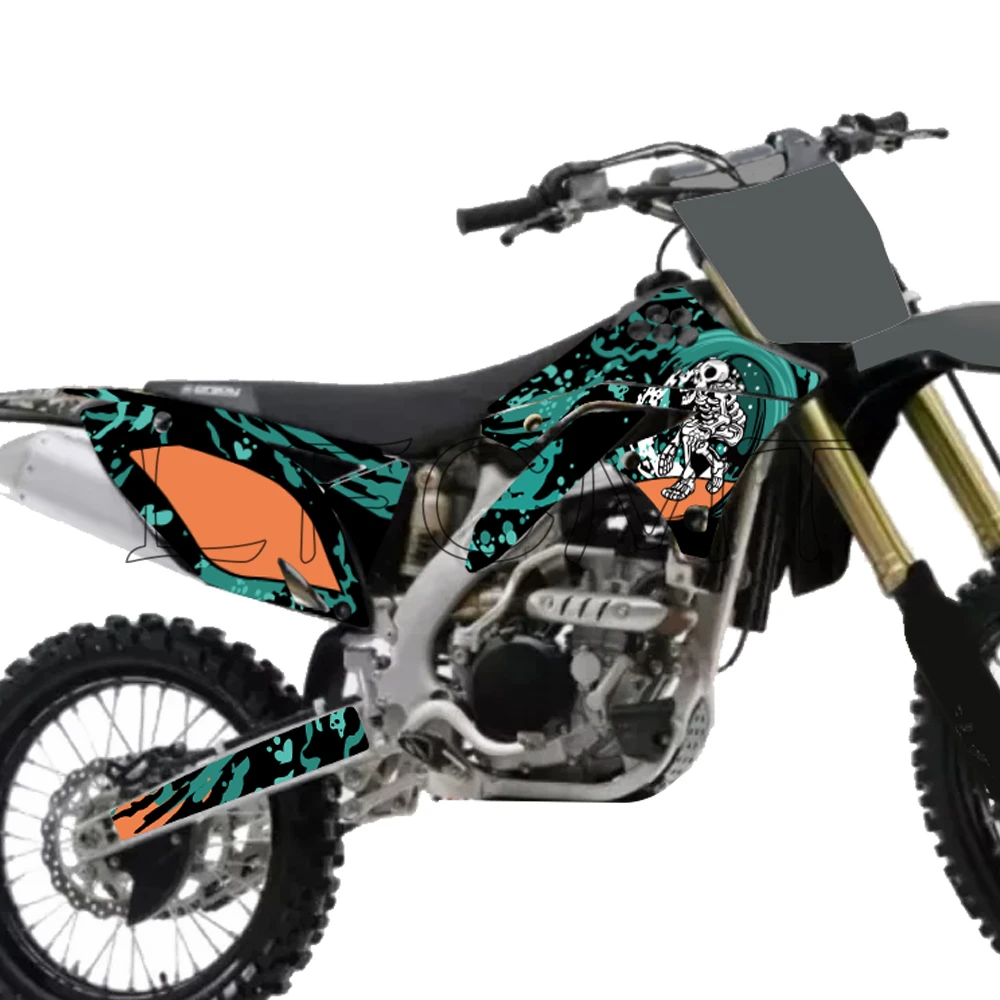 Motorcycle Fairing Graphics Background Decals Sticker Fit for Kawasaki KX250F KXF 250 KX 250F 2009 2010 2011 2012 Custom Number - view 2
