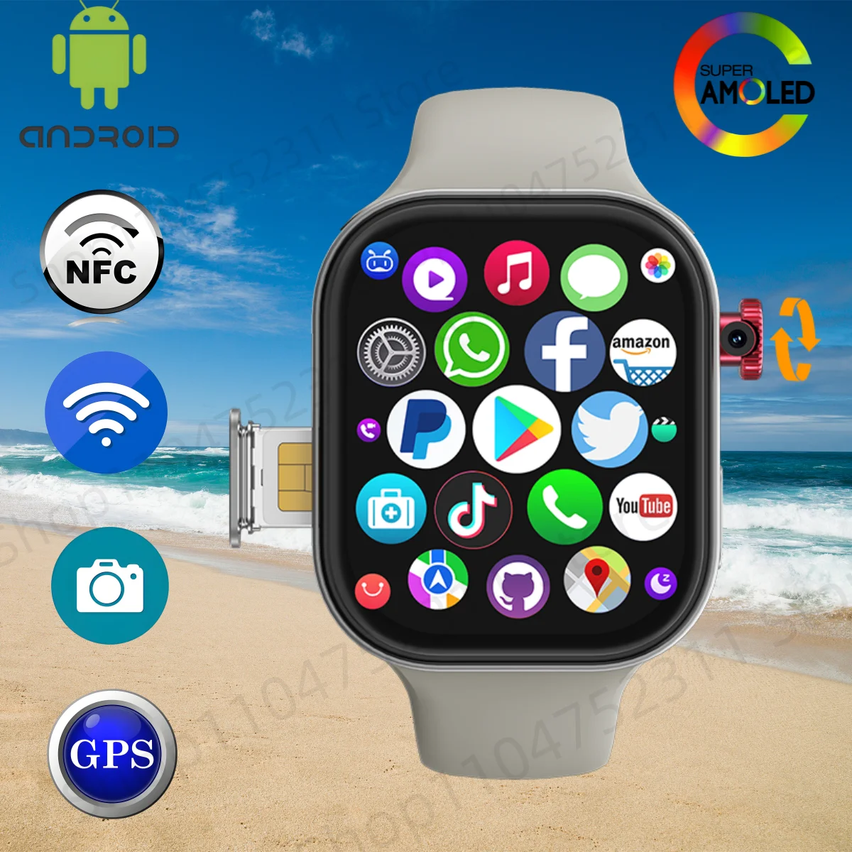 

ZestBolt VP99 Smartwatch Women 2.29inch Amoled Smart Watch 1380Mah Battery NFC Compass 32GB RAM 256GB Storage ROM Global Calling