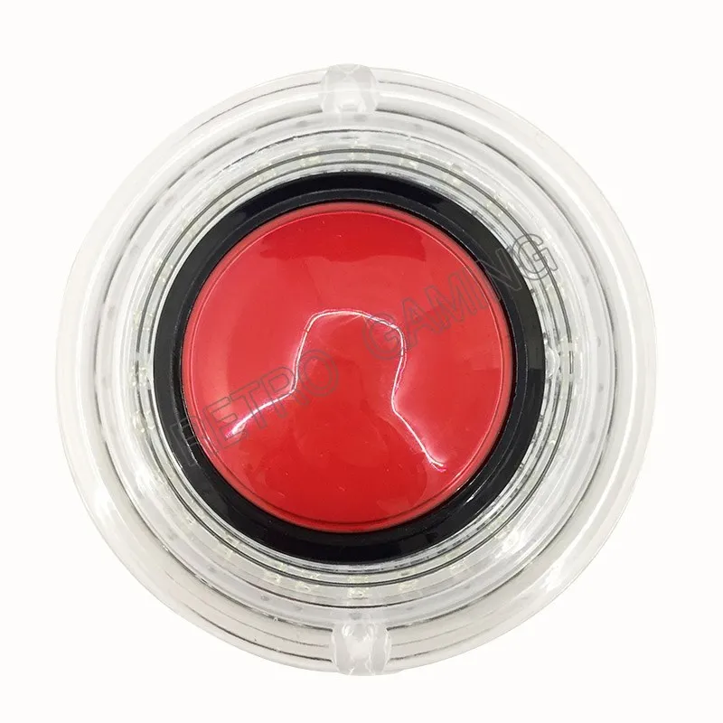 80MM renkli yanıp sönen LED ışık Push Button şeffaf yuvarlak Arcade Video oyunu oyuncu Push Button mikroswitch