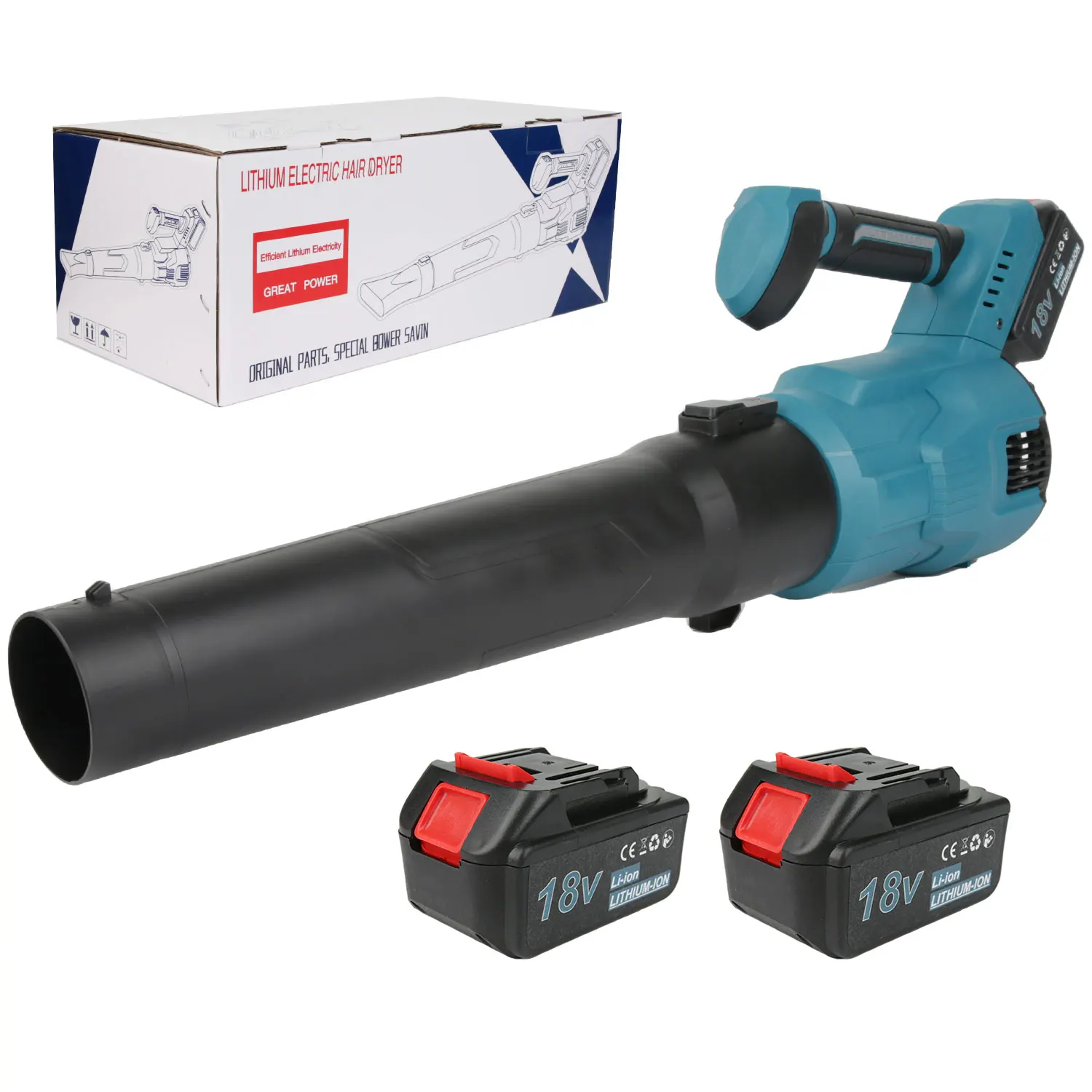 Soffiatore industriale da 1500W soffiatore a cannone ricaricabile alimentato a soffiatore a foglia