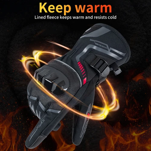 Imagen 2 del producto JCAA-Guantes duraderos para motociclismo para hombres y mujeres, impermeables, pantalla táctil, antideslizantes, anticaída, protectores, bicicletas, motos, invierno cálido