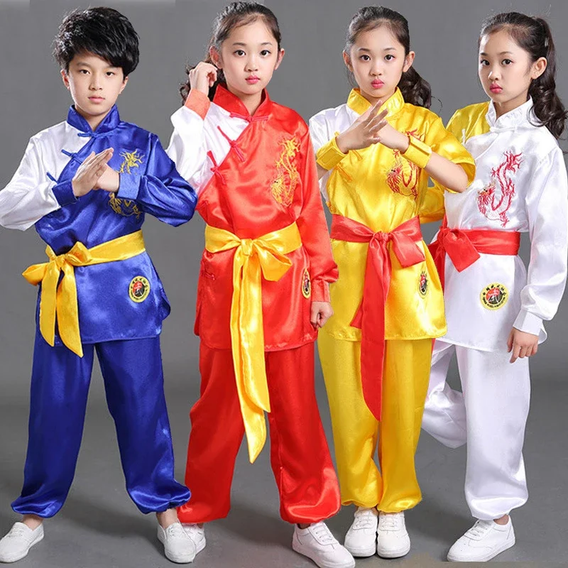 Children Adult Girl Taekwondo Dobok Wushu Costume Kimono Judo Clothes Chinese Kung Fu Pak Tai Chi Clothes Martial Art Uniform