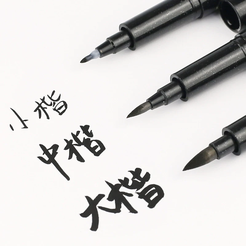 3/4 Stück/Set, Pinselstifte zum Schreiben von Handschrift, schwarze Tinte, Kalligrafie-Stifte, Markierstifte, für Kunst, Schreiben, Büro, Schule, Schreibwaren, für Schüler. – Detail 1