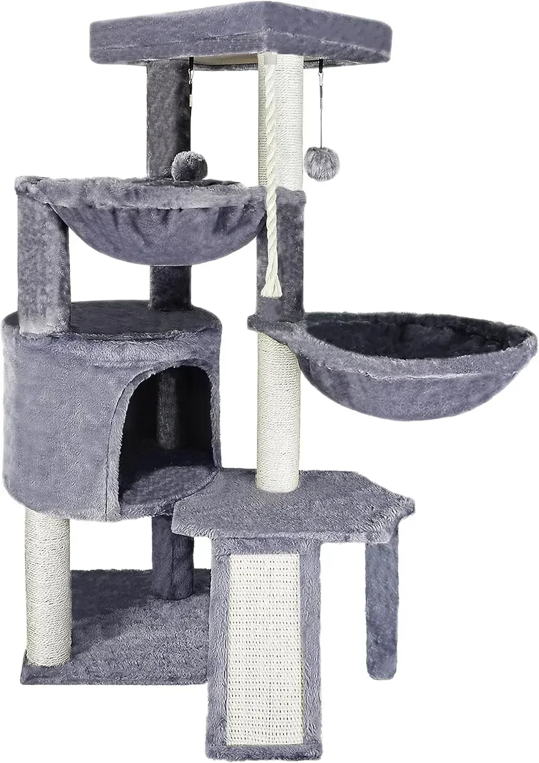

Hot Sellers.Three Layer Cat Tree with Cat Condo and Two Hammocks,Grey.NEW