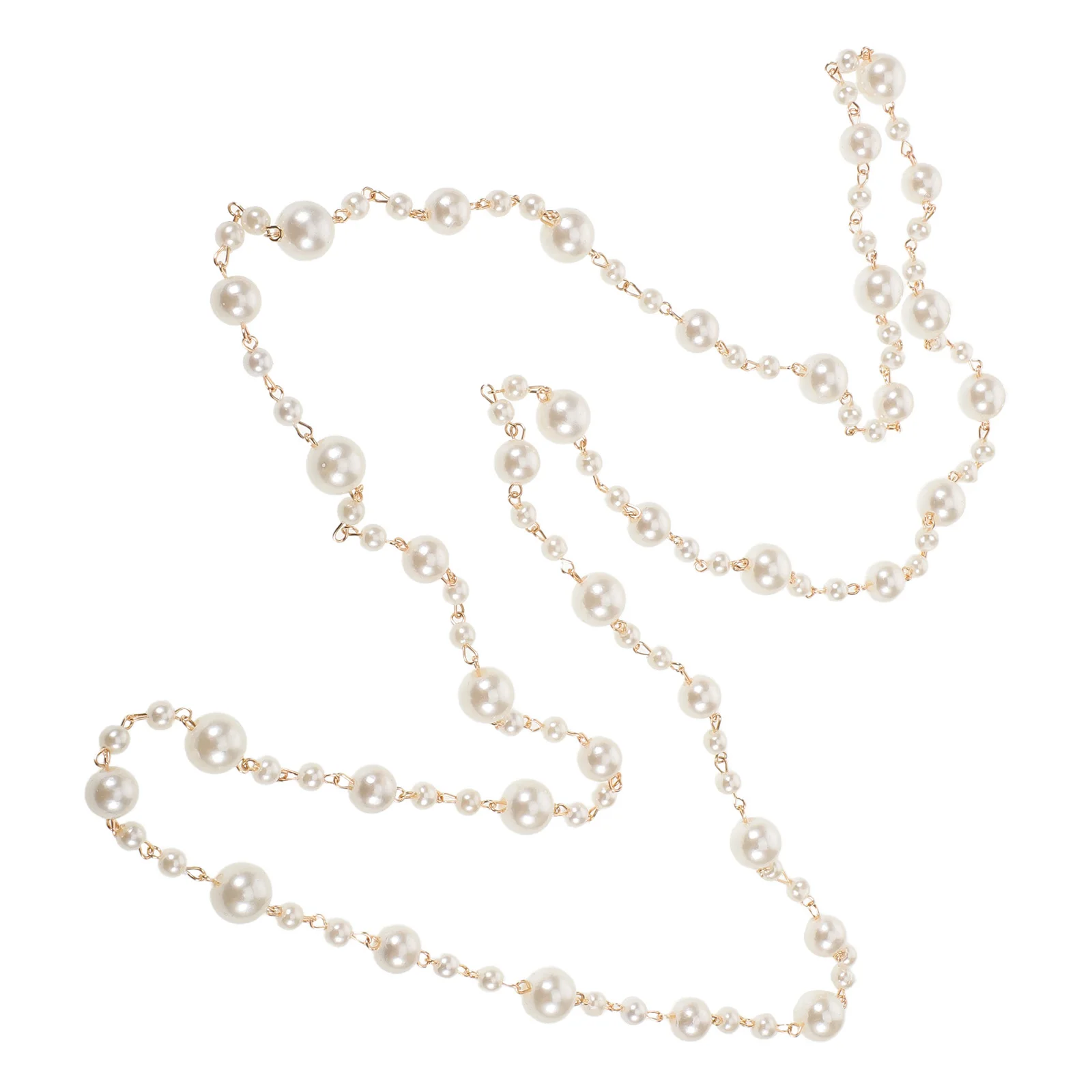 

Long Pearl Necklace For Women Faux White Beads Dainty Layered Chain Bridal Wedding Party Jewelry Simulated Pearl Stackable