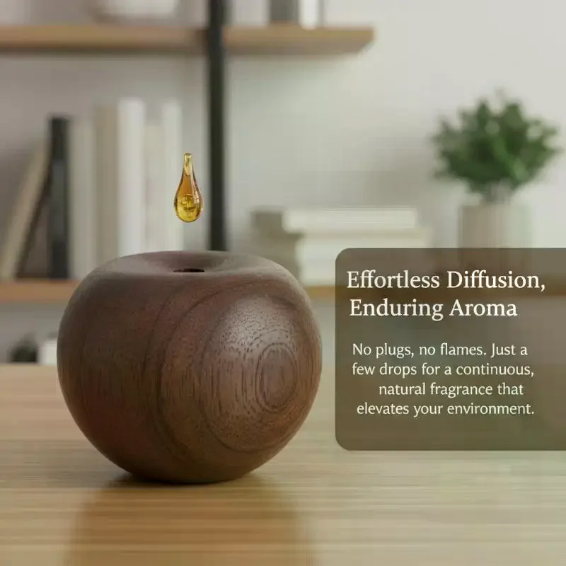 1/3 Set Of Wooden Apple Shaped Essential Oil Diffuser Fragrance Diffuser Suitable For Home Bathroom Car Decoration