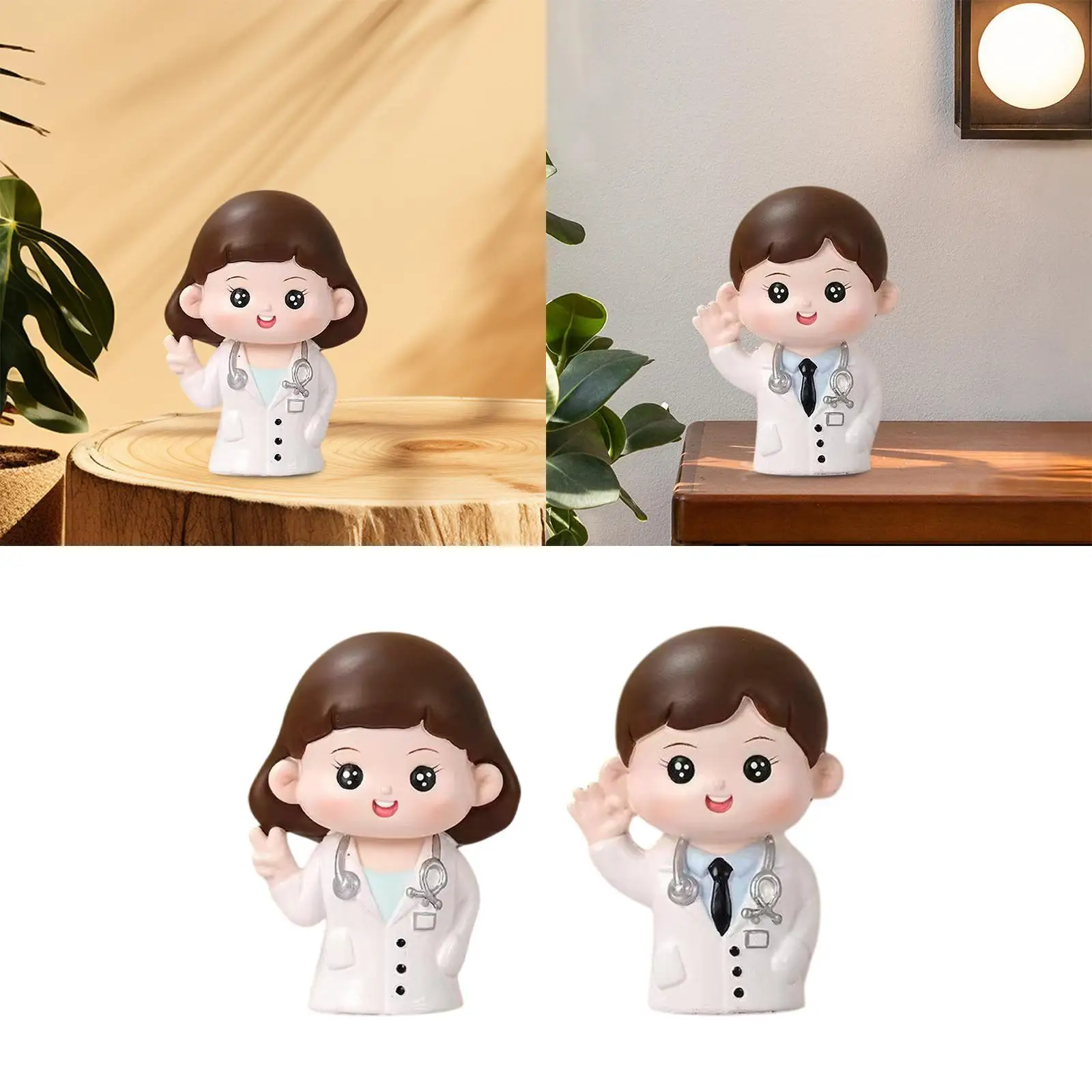 Doctor Statue Friends Gift Cute Resin Sculpture for Table Desktop Engagement