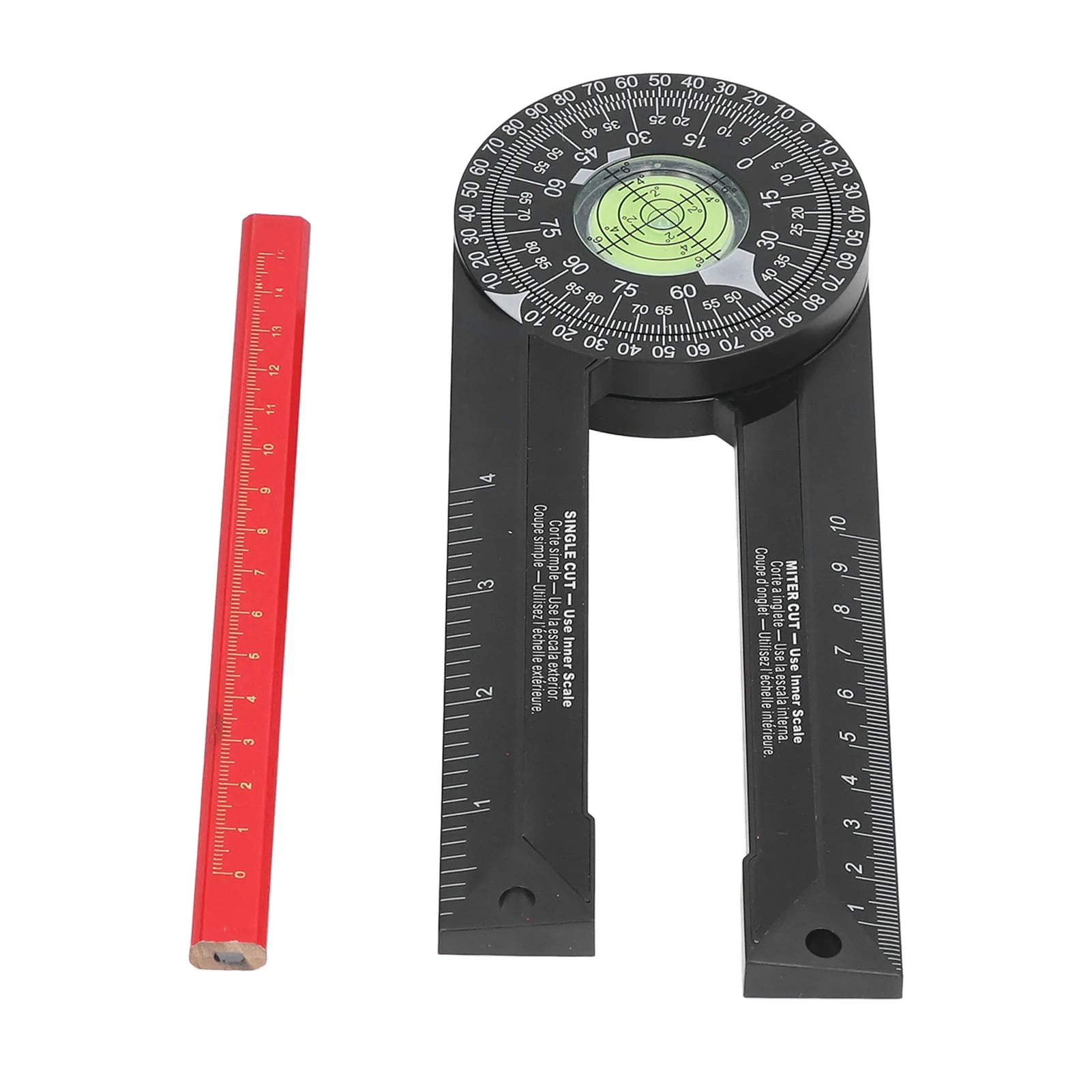 Miter Saw Protractor Angle Finder Gauge Laser Scale for Carpenters Plumbers Building Trades Miter Saw Protractor Angle Finder