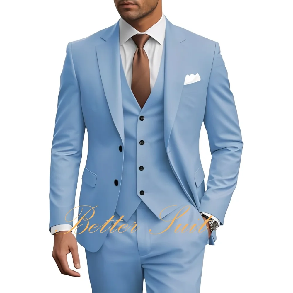 

Classic Men's Suits 3 Piece Slim Fit Wedding Suits for Men Slim Fit Jacket Vest Pants Set Prom Dinner Party Men's Tuxedo