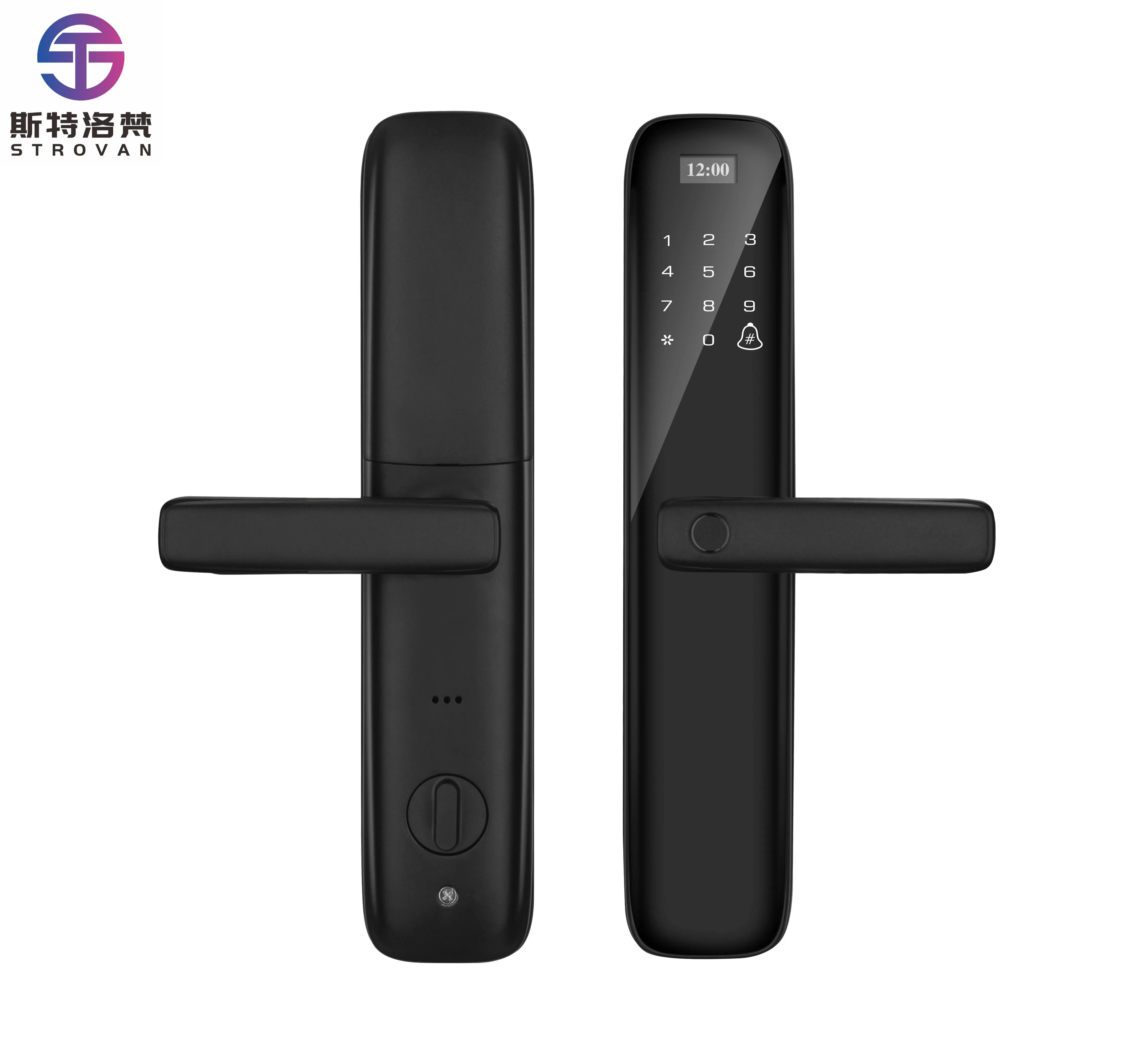 App Remote Control Fingerprint Recognition Smart Wood/Steel Door Security Aluminum Alloy Electronic Lock with Tamper Alarm