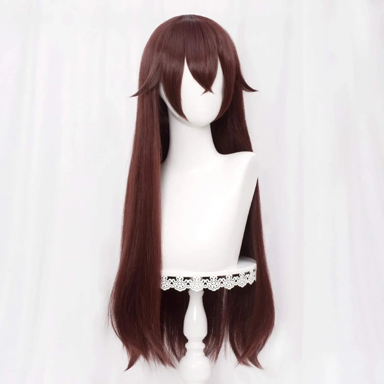 Long Straight Brown Wig for Amber Cosplay Costume Women Long Anime Natural Soft Party Hair Wigs with Bangs
