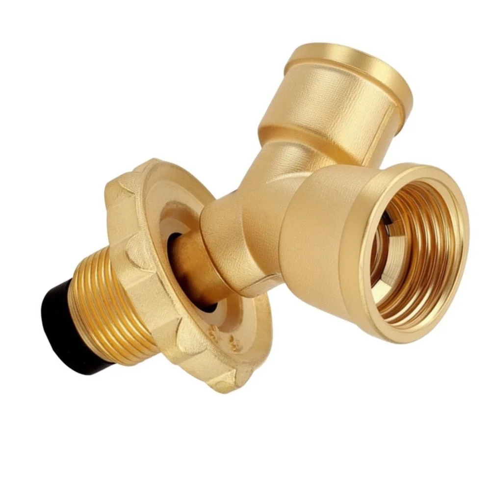 Camping Stove Connector Bbq Gas Splitter Propane Splitter For BBQ Robust Metal Construction High Thread Accuracy