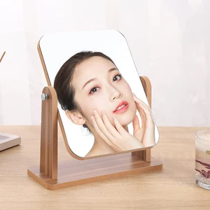 Gương Vanity Hatted với Hỗ trợ gỗ tự nhiên, Gương mở rộng xoay 1x 360 độ, Gương băng ghế dự bị cầm tay 8 Gương bán hàng chính - 2