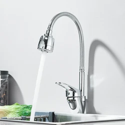 Kitchen Faucet 360° Rotatable Flexible Faucet 2 Mode Stream Spray Bubbler Splash Proof Hot Cold Water Sink Mixer Tap Home Use