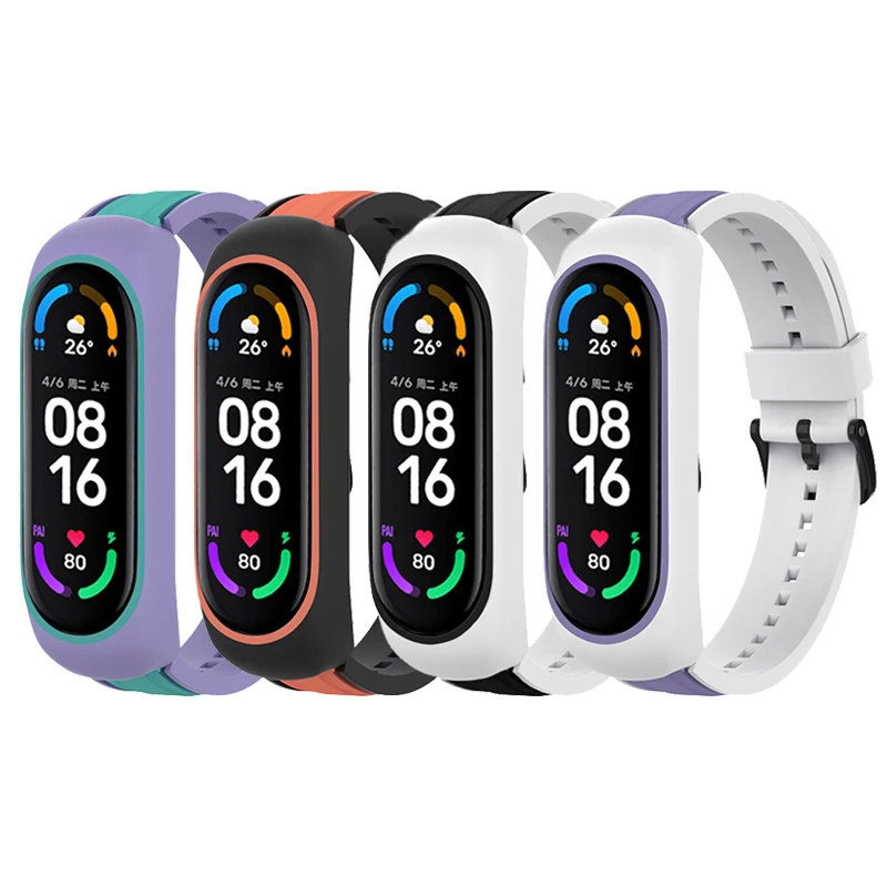 For Xiaomi Mi Band 6 5 4 3 Liquid Silicone Strap For MIBand 6 4 Wristband Bracelet For Xiaomi MI Band 5 Wrist Strap Replacement