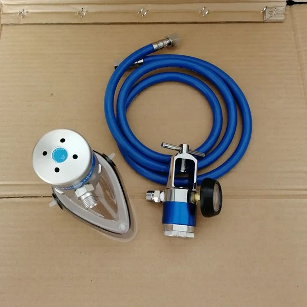 Entonox demand valve with MINI brass Click type regulator and 1.5m hose tube with connector