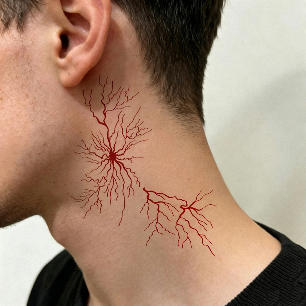 10pcs Vein Pattern Tattoo Stickers Red Vascular Temporary Tattoo for Halloween Body Art Fake Tattoo for Men Women Cosplay Makeup