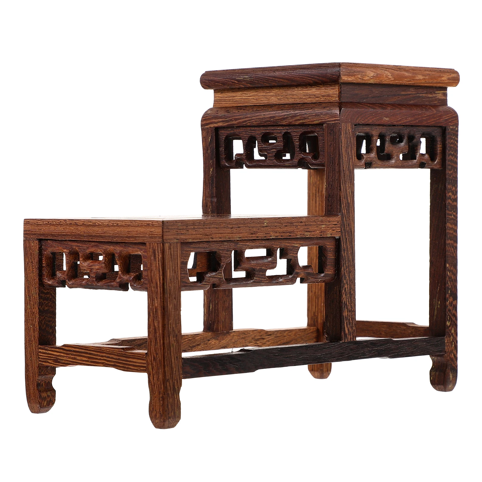 

Chicken Wing Wood Base Display Stand for Vase Decor Buddha Statue Risers Wooden Smooth Treasure Engraving Pattern