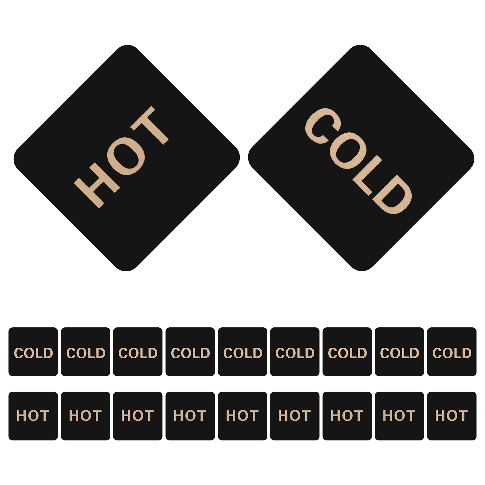 

10 Pairs Cold Hot Signs Bathroom Water Marking Sticker Caution and Stickers Faucet Signage Label