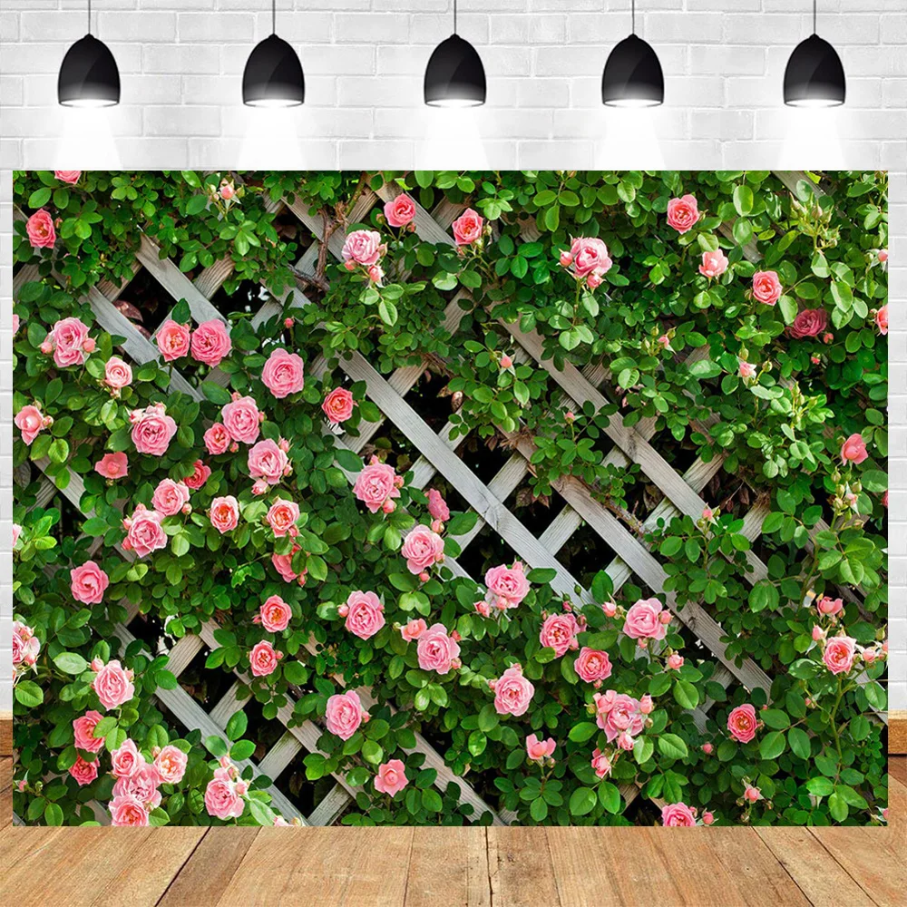 Flowers Backdrop for Photography  Floral Photo Backdrop Green Leaf Fence Backdrops Birthday Party Decoration Wedding Backdrop