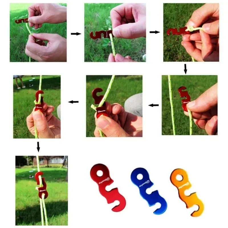 4pcs Durable Camping Tent Ropes Reflective Windproof Reinforced Canopy Accessories with Safety Buckles for Outdoor