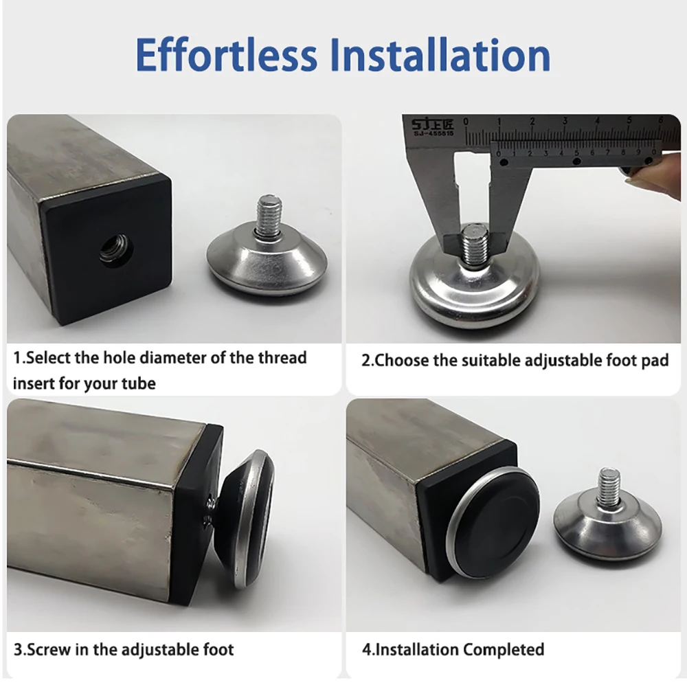 1-10Pcs Height Adjustable M6 M8 M10 Leveling Furniture Plastic Legs Pad For Table/Chairs/Cabinets Screw Support Feet Dia 28-50mm