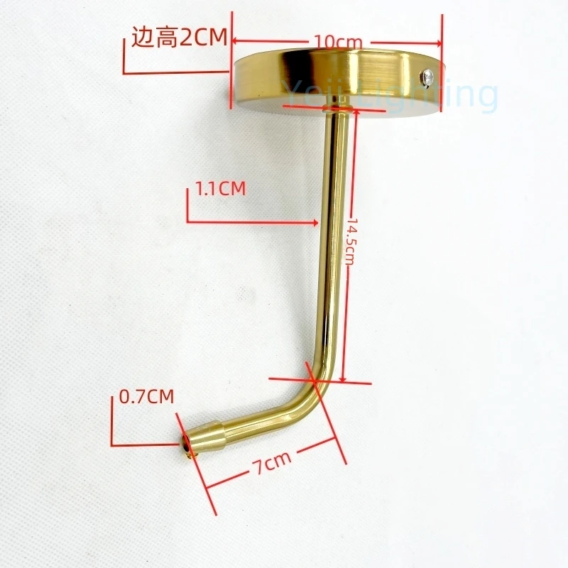 E27 Socket Metal Lamp Base Iron Pendant Lamp Modification Wall Lamp Fittings Bending Pipe Turning Connection Tube Holder