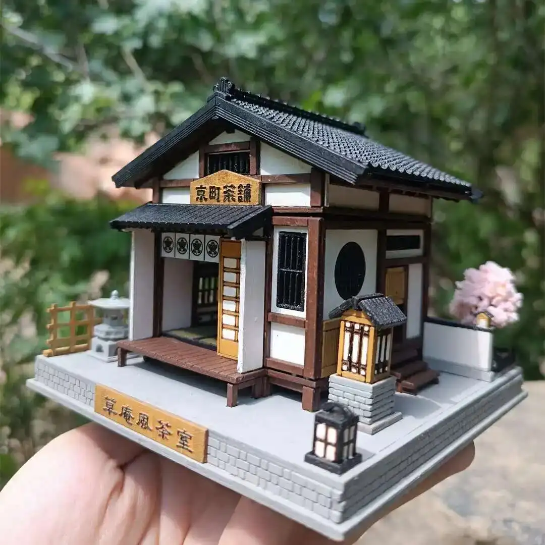 

НОВЫЙ DIY деревянный миниатюрный комплект модели японская чайная комната Casa кукольные домики с мебелью светильник домашний декор друзья подарки на день рождения