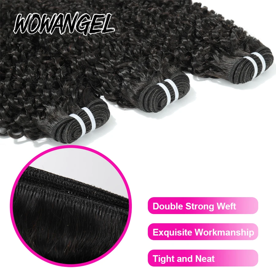 WOWANGEL Spiral-Lockenbündel 100% Unverarbeitetes Echthaar Bündel Pixie Burmesische Locken Zum Einnähen Haarverlängerung Schnellwebung – Detail 5